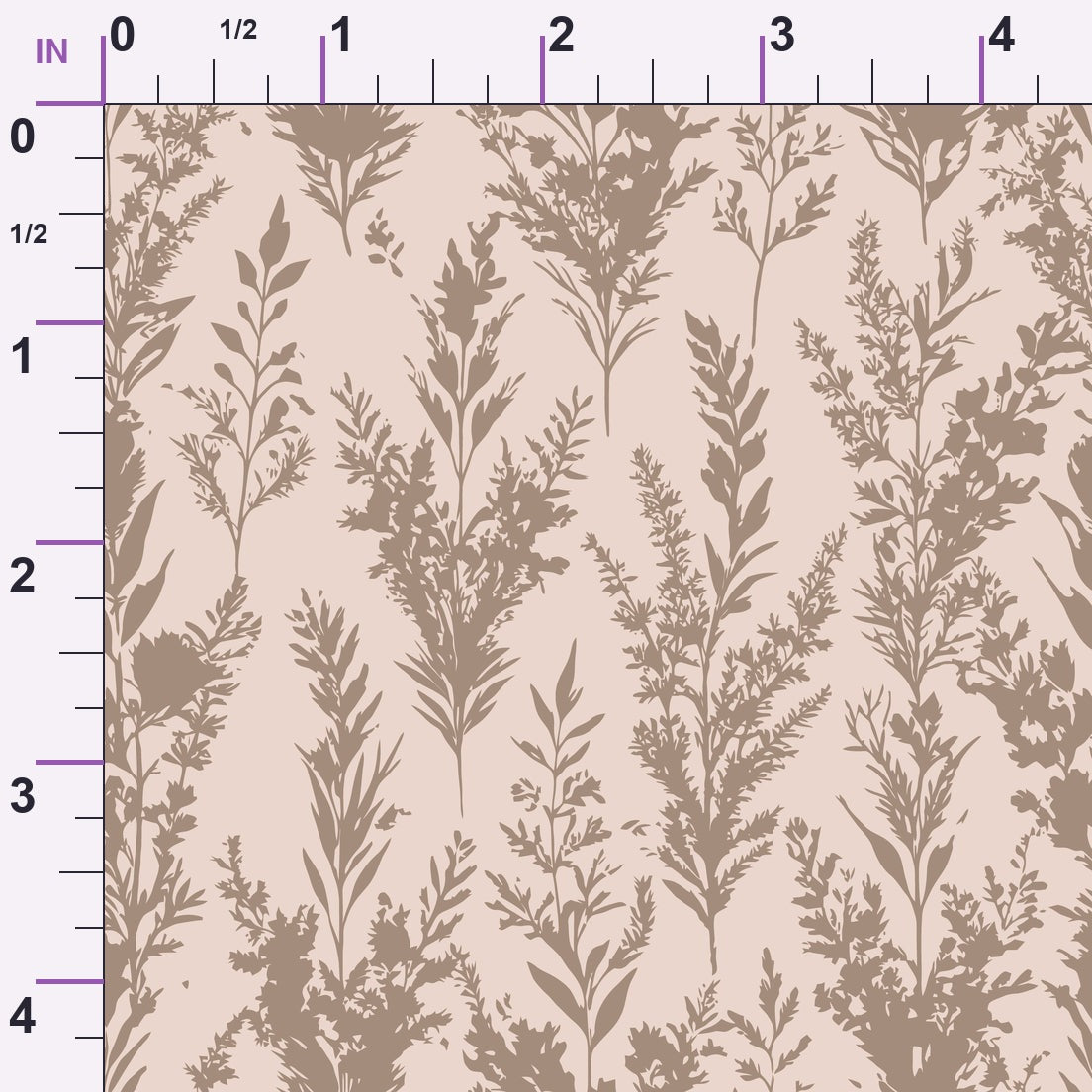 Art Nouveau Heather Sprigs Pattern 2 Minky Fabric