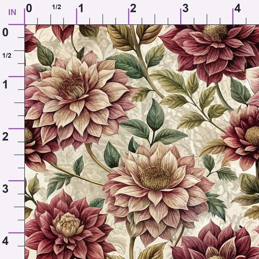 Art Nouveau Hellebores Pattern 2 Minky Fabric