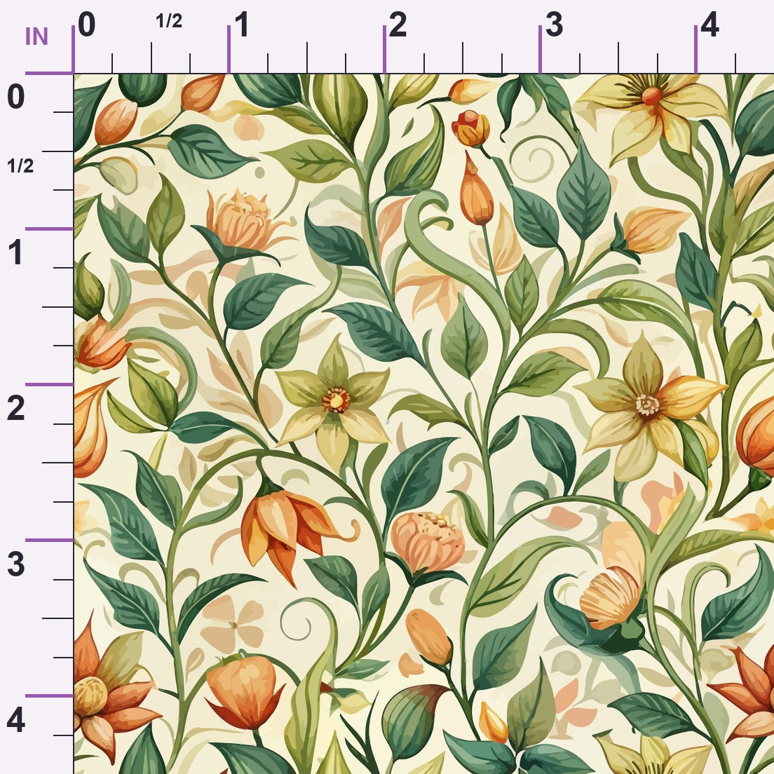 Art Nouveau Honeysuckles Pattern 2 Minky Fabric