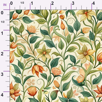 Art Nouveau Honeysuckles Pattern 2 Minky Fabric