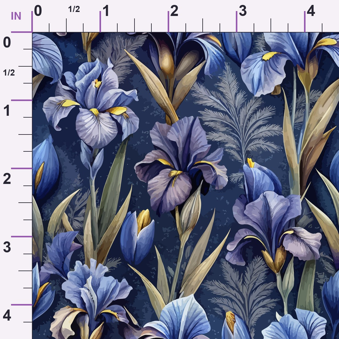 Art Nouveau Iris Sweep Pattern 1 Minky Fabric