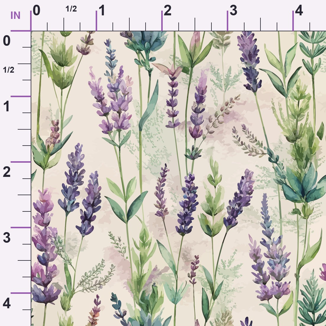 Art Nouveau Lavender Sprigs Pattern 1 Minky Fabric