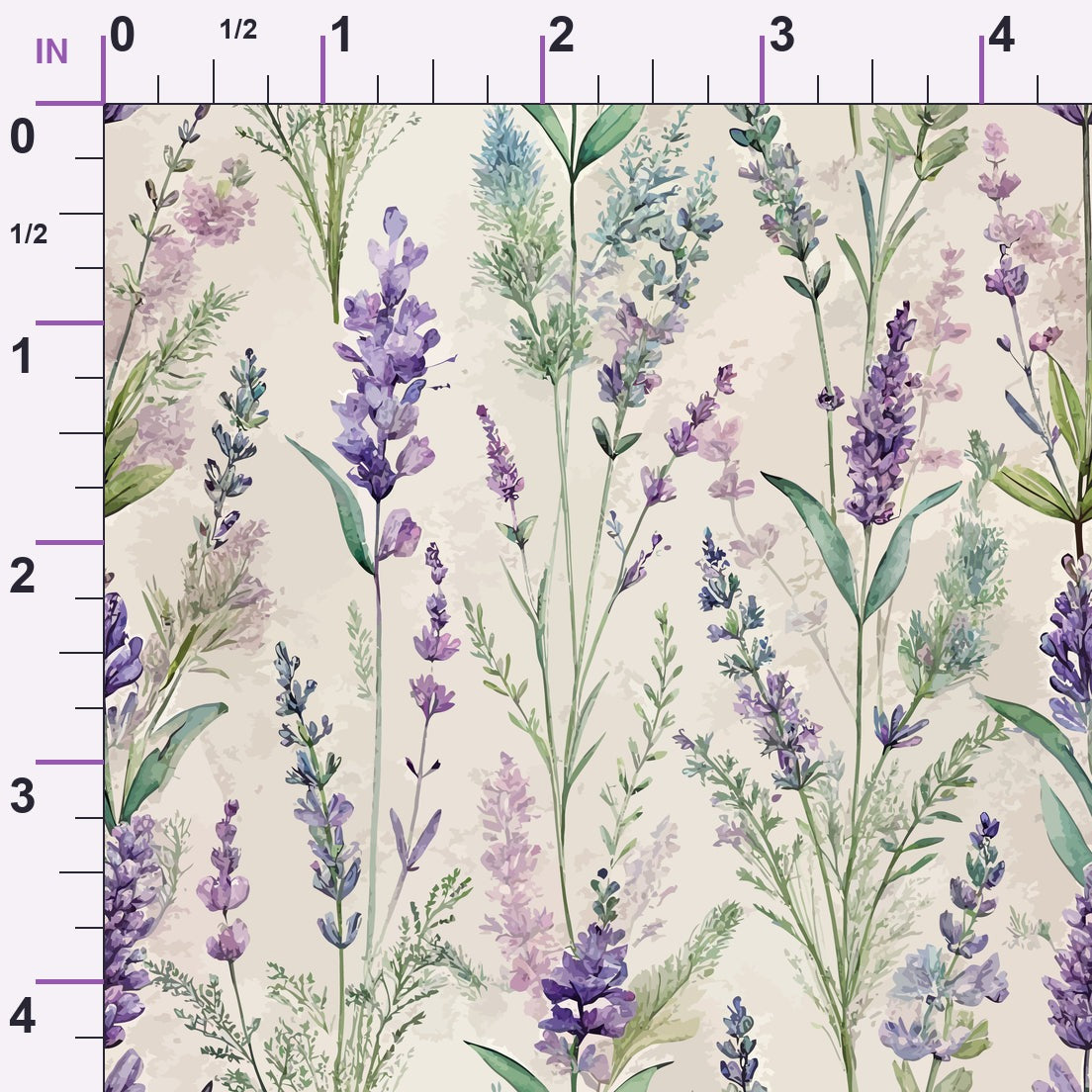 Art Nouveau Lavender Sprigs Pattern 2 Minky Fabric