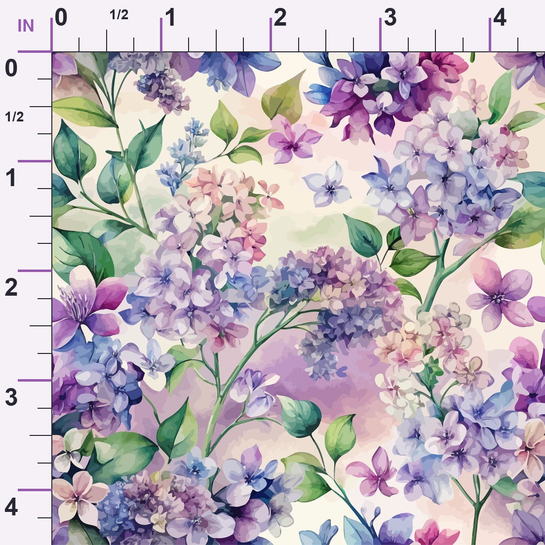 Art Nouveau Lilac Lusters Pattern 1 Minky Fabric