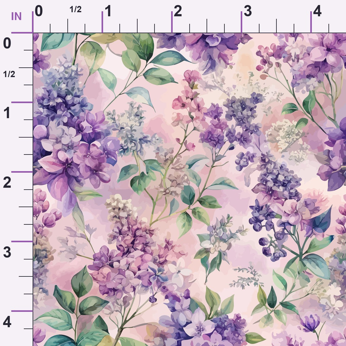Art Nouveau Lilac Lusters Pattern 2 Minky Fabric