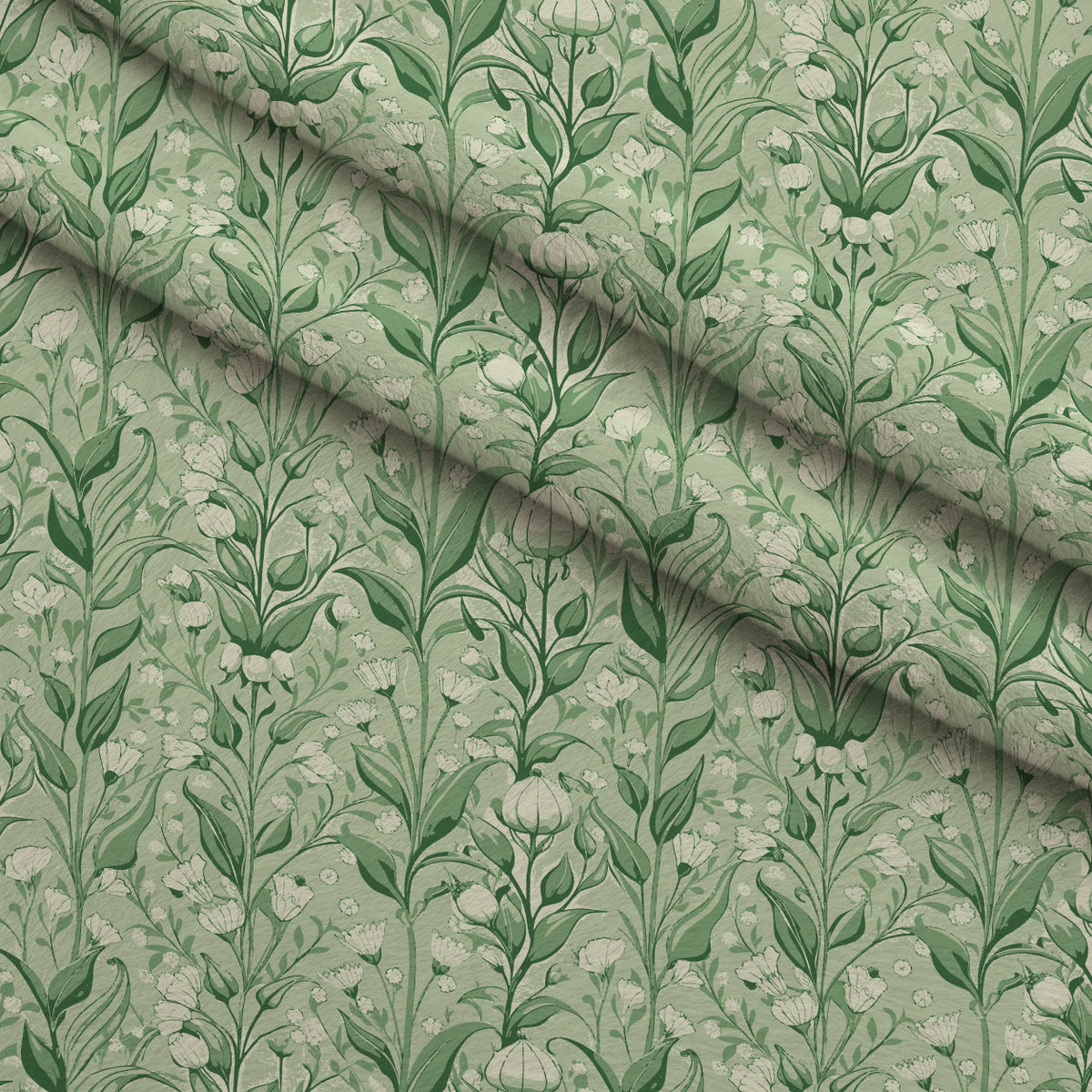 Art Nouveau Lily of the Vallies Pattern 1 Minky Fabric
