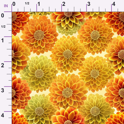 Art Nouveau Marigolds Pattern 1 Minky Fabric