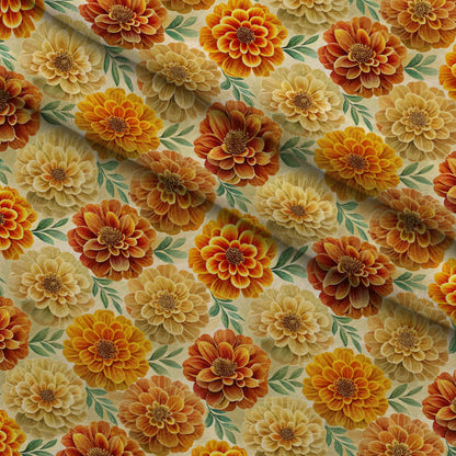 Art Nouveau Marigolds Pattern 2 Minky Fabric