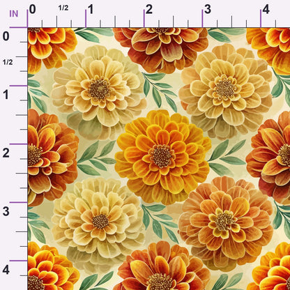 Art Nouveau Marigolds Pattern 2 Minky Fabric