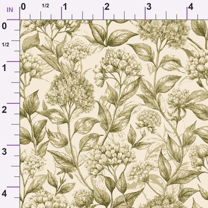 Art Nouveau Milkweed Blossoms Pattern 1 Minky Fabric