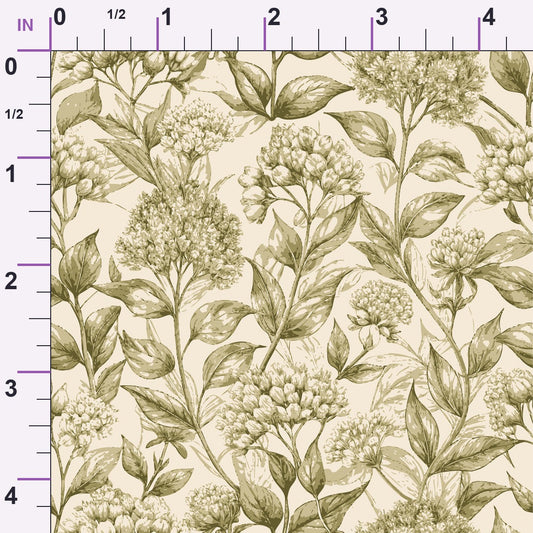 Art Nouveau Milkweed Blossoms Pattern 1 Minky Fabric