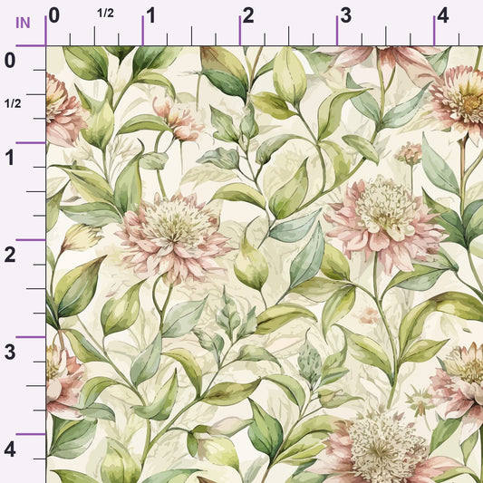 Art Nouveau Milkweed Blossoms Pattern 2 Minky Fabric