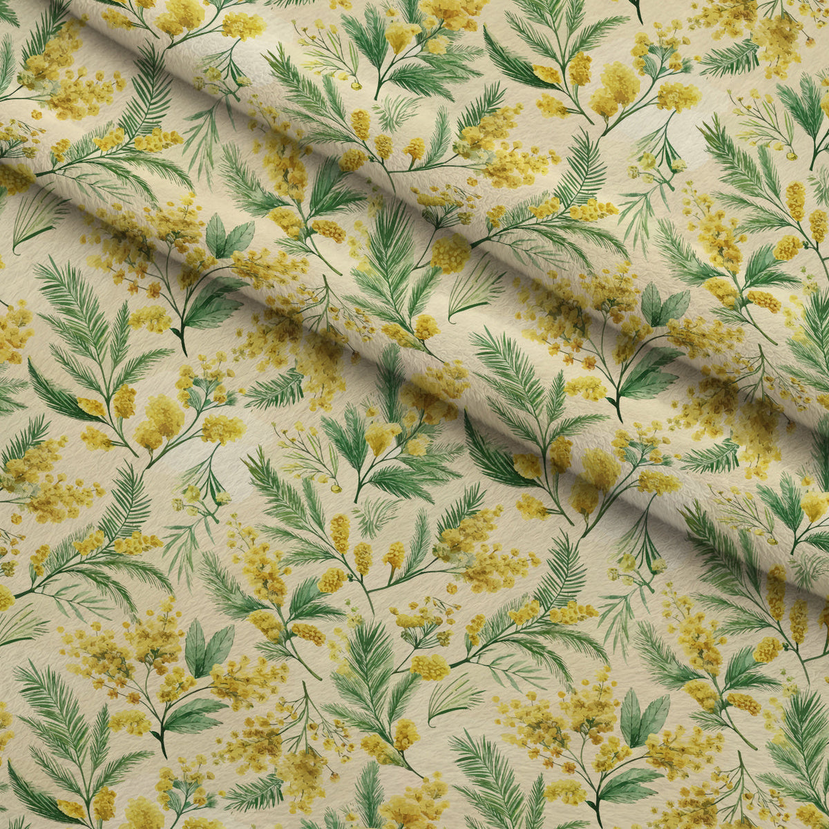 Art Nouveau Mimosa Blossoms Pattern 2 Minky Fabric