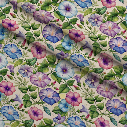 Art Nouveau Morning Glories Pattern 1 Minky Fabric