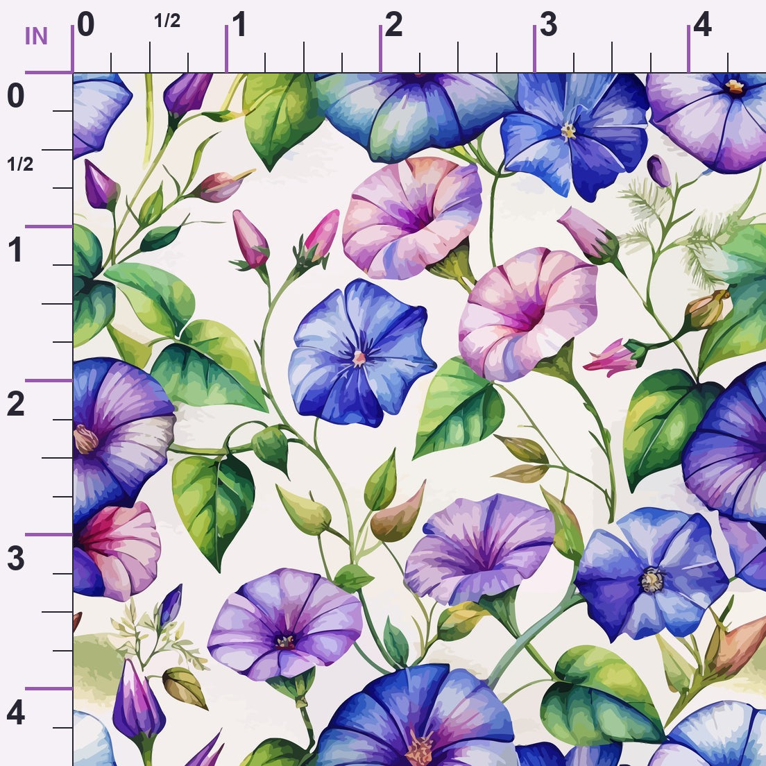 Art Nouveau Morning Glories Pattern 2 Minky Fabric
