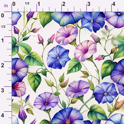 Art Nouveau Morning Glories Pattern 2 Minky Fabric