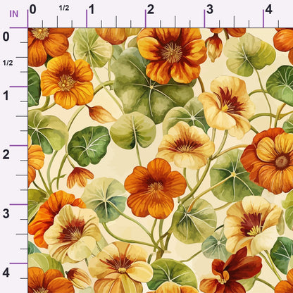 Art Nouveau Nasturtiums Pattern 2 Minky Fabric