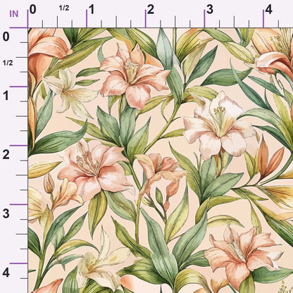 Art Nouveau Oleander Blossoms Pattern 1 Minky Fabric
