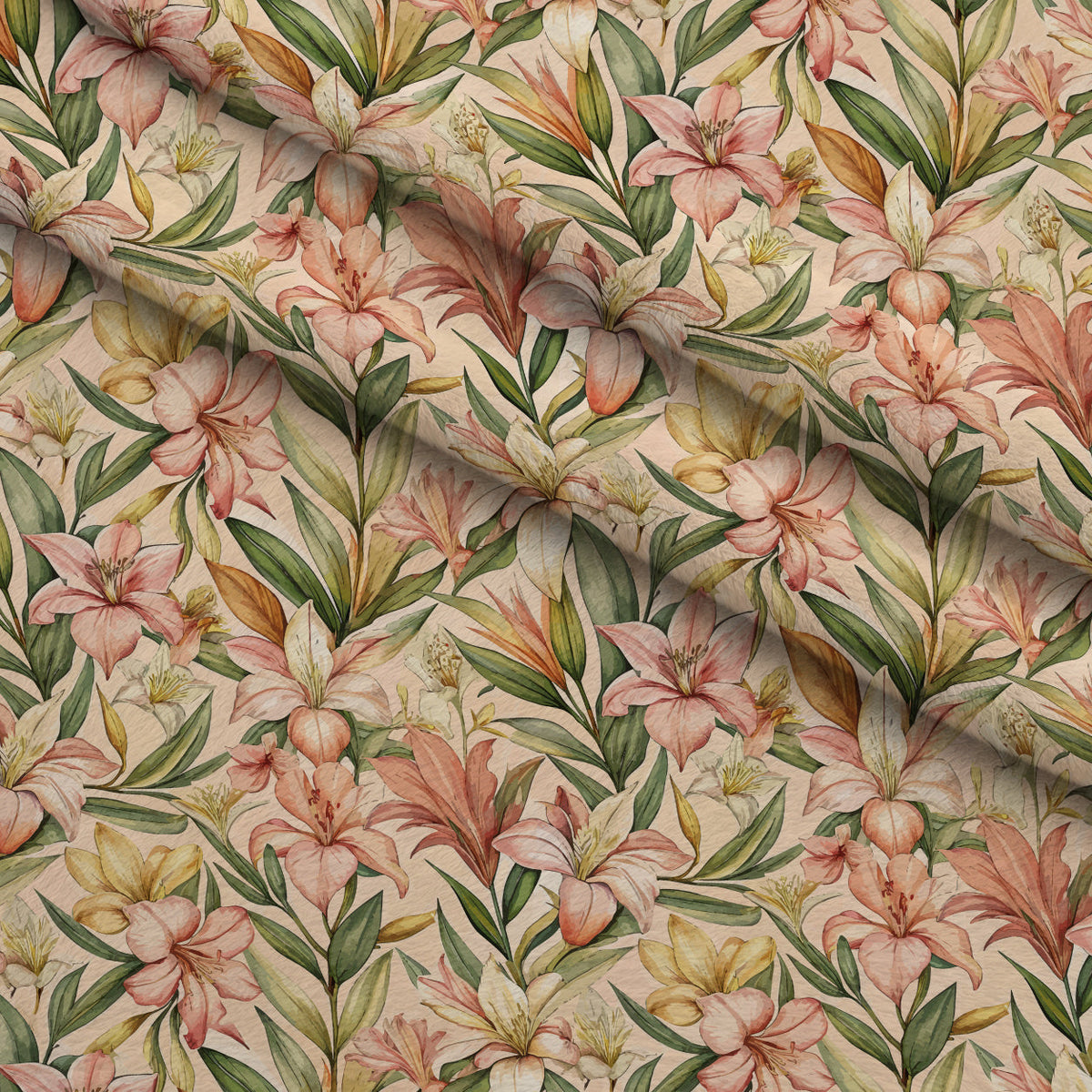 Art Nouveau Oleander Blossoms Pattern 2 Minky Fabric