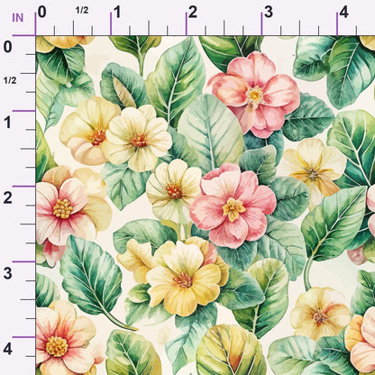 Art Nouveau Primroses Pattern 1 Minky Fabric