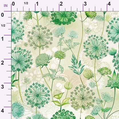 Art Nouveau Queen Anne Flowers Pattern 1 Minky Fabric