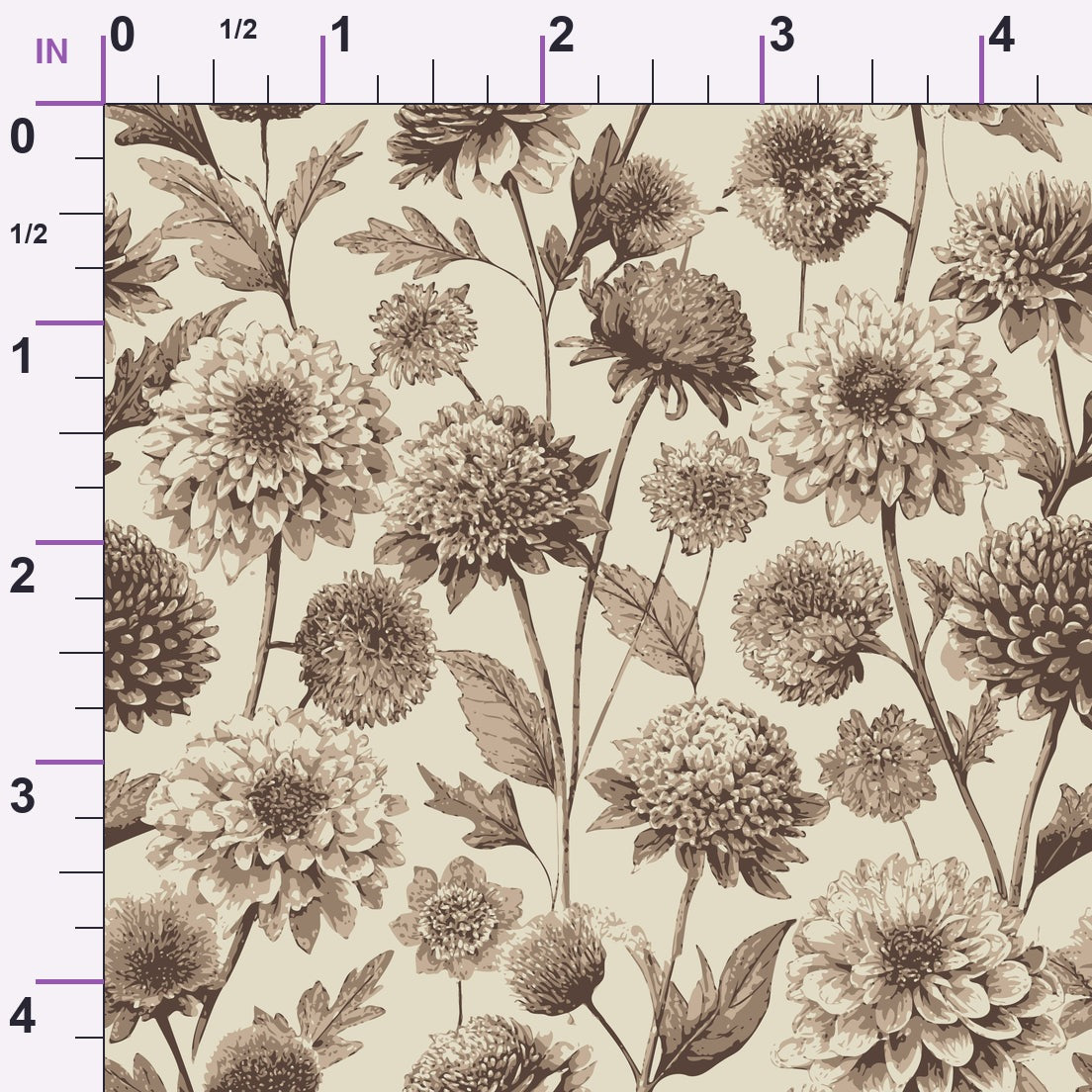 Art Nouveau Scabiosas Pattern 2 Minky Fabric