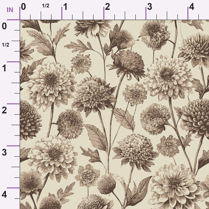 Art Nouveau Scabiosas Pattern 2 Minky Fabric