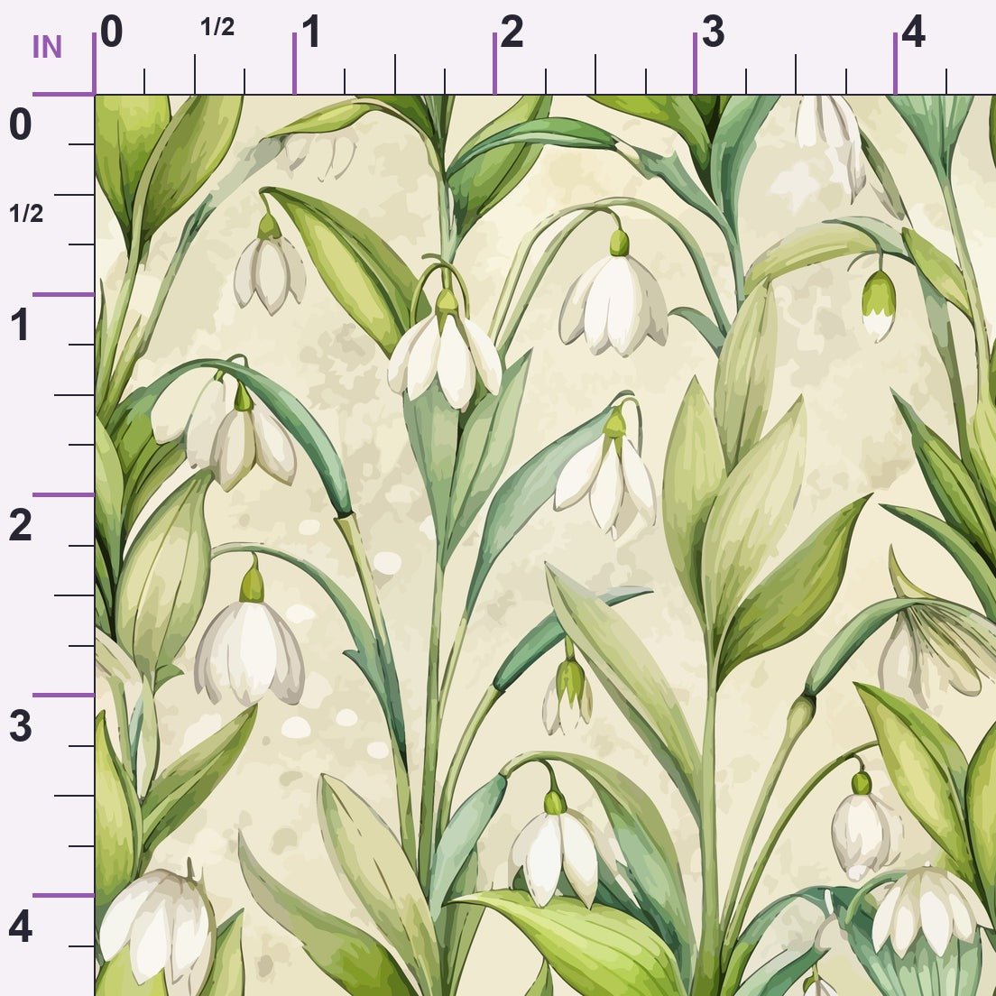 Art Nouveau Snowdrops Pattern 2 Minky Fabric