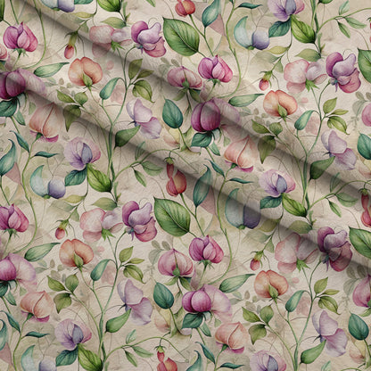 Art Nouveau Sweet Peas Pattern 1 Minky Fabric
