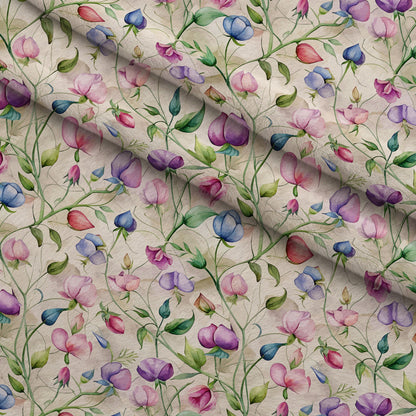 Art Nouveau Sweet Peas Pattern 2 Minky Fabric