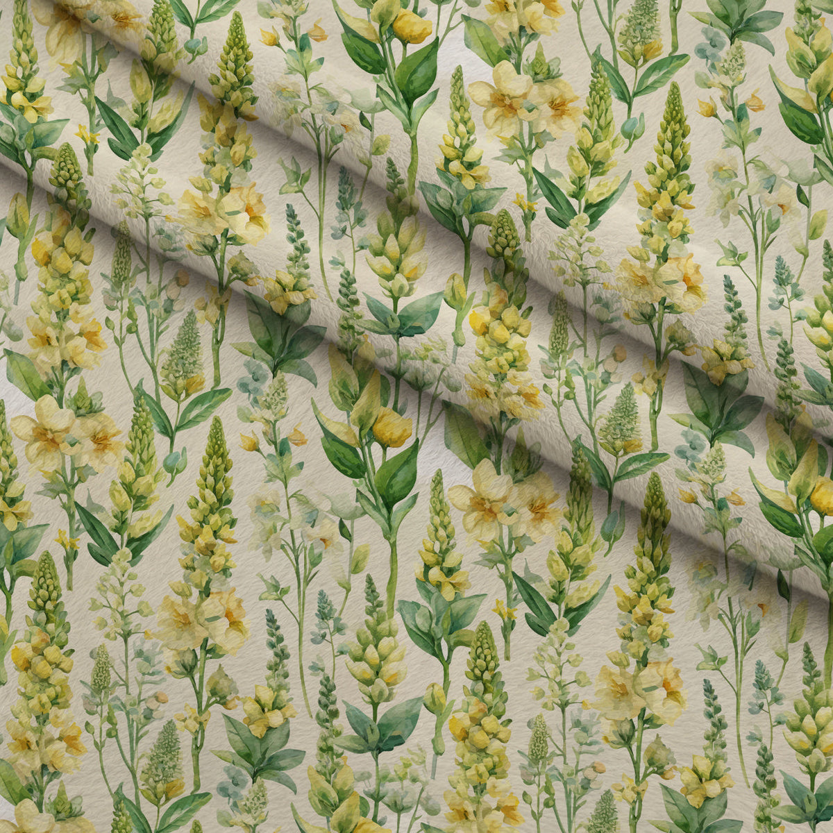 Art Nouveau Verbascum Flowers Pattern 2 Minky Fabric