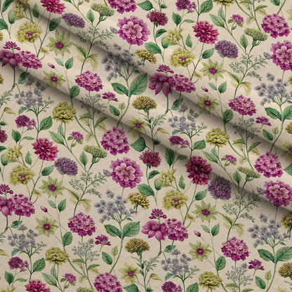 Art Nouveau Verbena Flowers Pattern 1 Minky Fabric