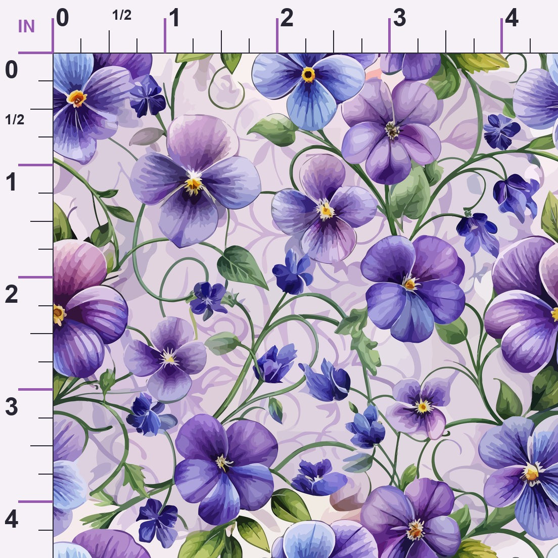 Art Nouveau Violets Pattern 1 Minky Fabric