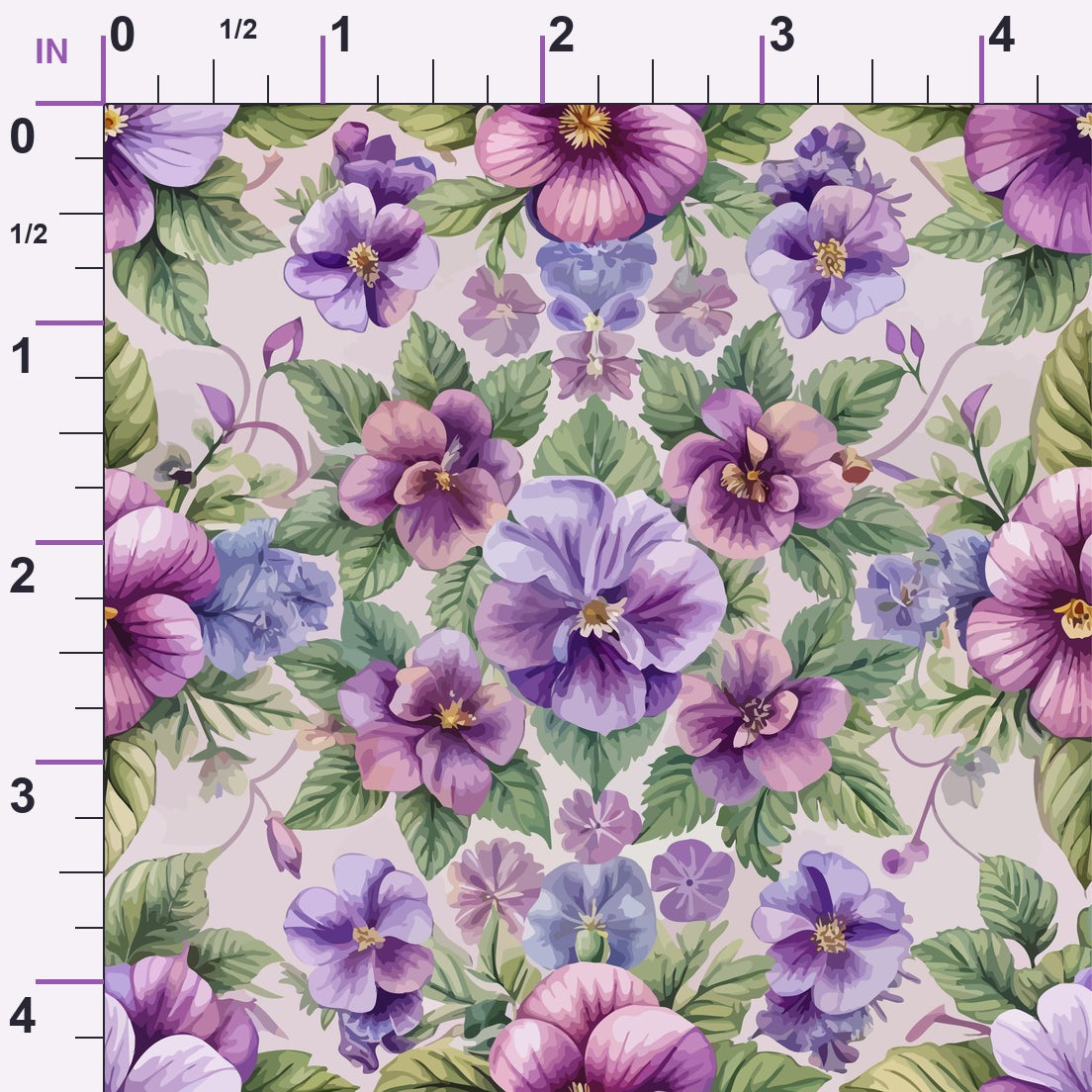 Art Nouveau Violets Pattern 2 Minky Fabric