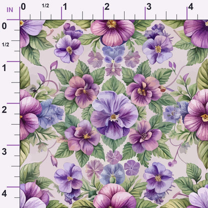 Art Nouveau Violets Pattern 2 Minky Fabric