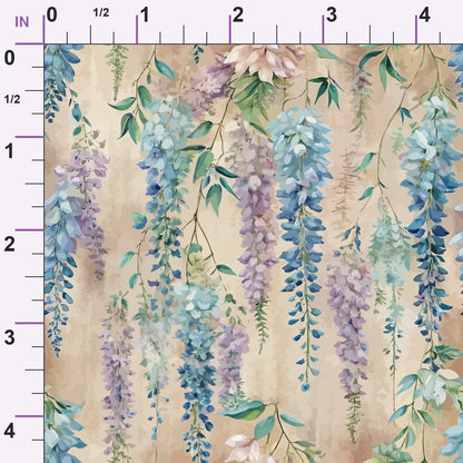 Art Nouveau Wisteria Vines Pattern 2 Minky Fabric