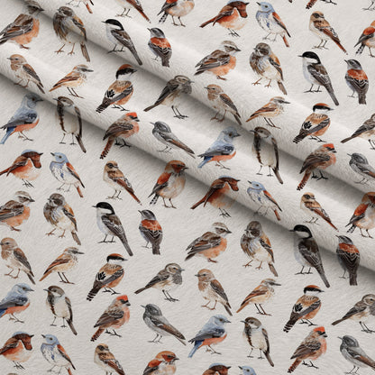 Assorted Birds Pattern Minky Fabric