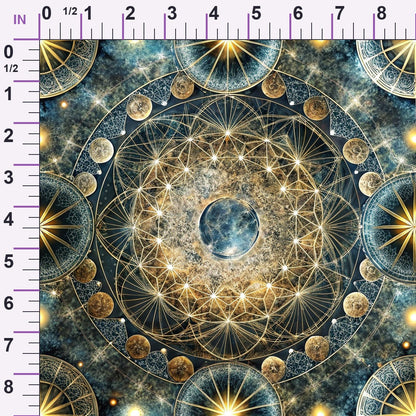 Astral Mandala Pattern 4 Minky Fabric