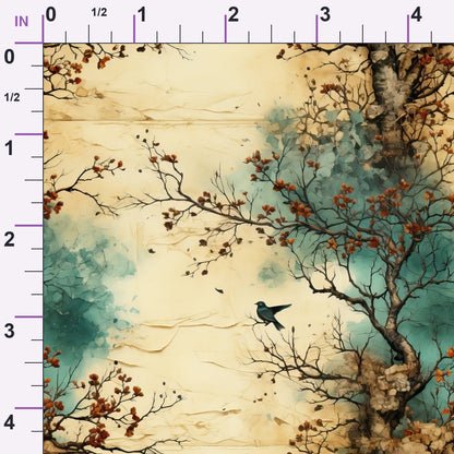 Autumn Birdsong Pattern 11 Minky Fabric