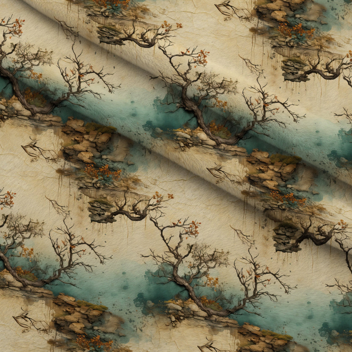 Autumn Birdsong Pattern 2 Minky Fabric