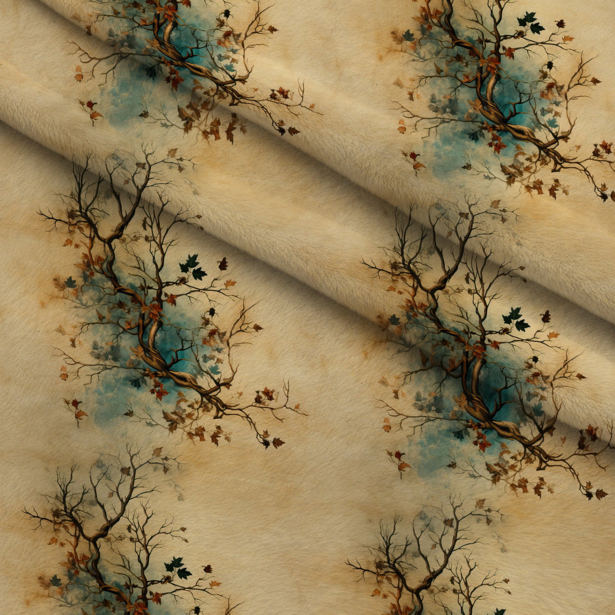 Autumn Birdsong Pattern 4 Minky Fabric