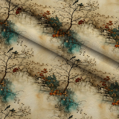 Autumn Birdsong Pattern 5 Minky Fabric