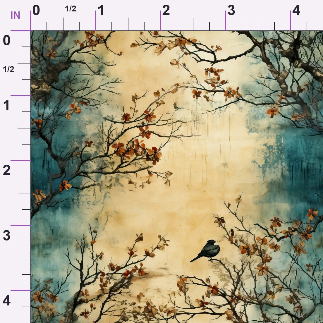 Autumn Birdsong Pattern 6 Minky Fabric