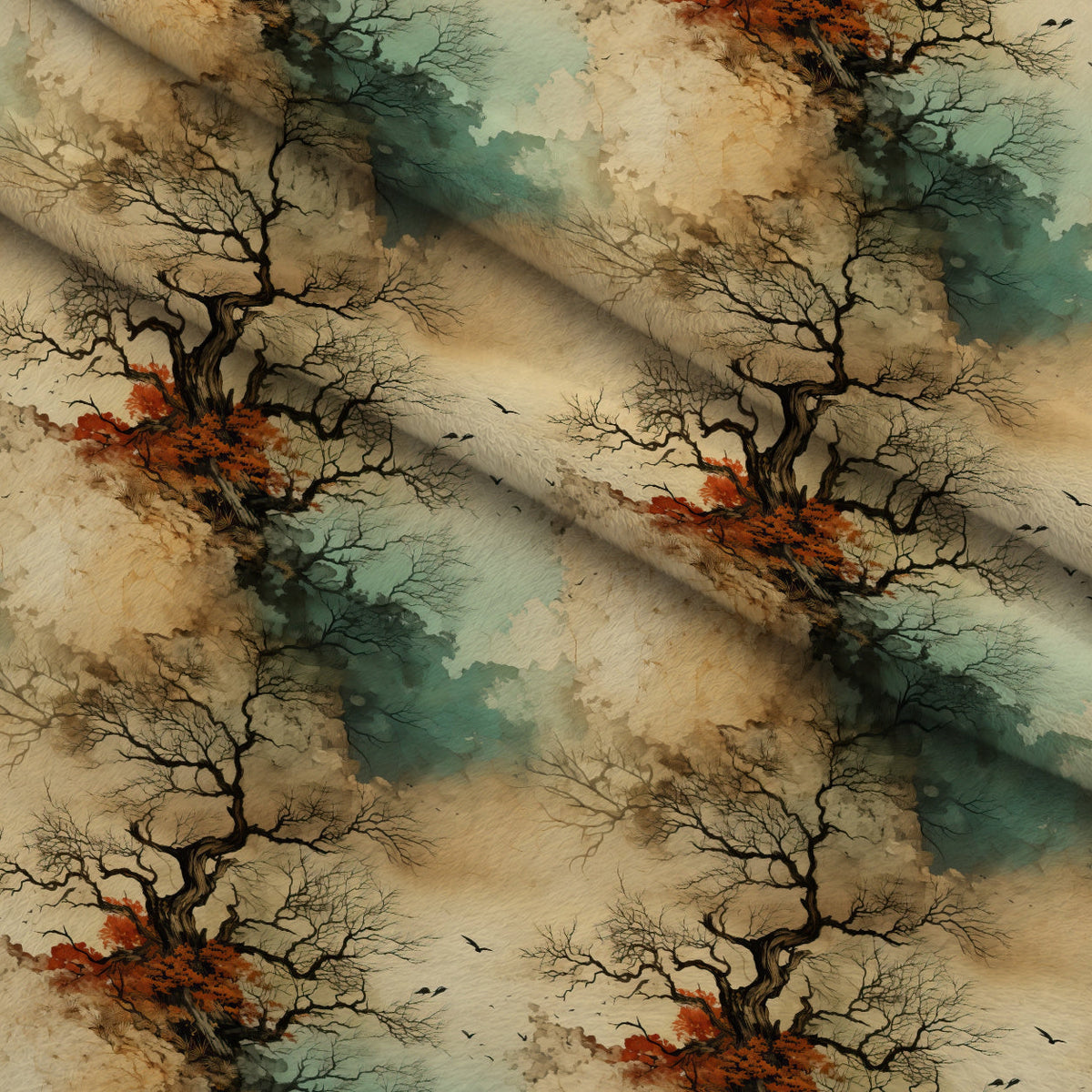 Autumn Birdsong Pattern 7 Minky Fabric