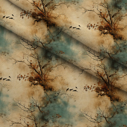 Autumn Birdsong Pattern 8 Minky Fabric