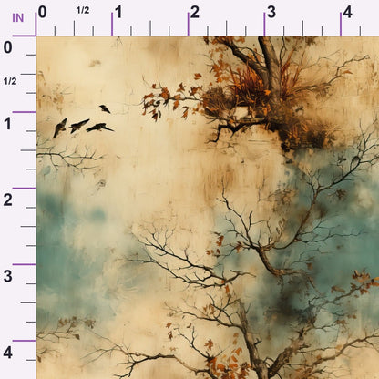 Autumn Birdsong Pattern 8 Minky Fabric