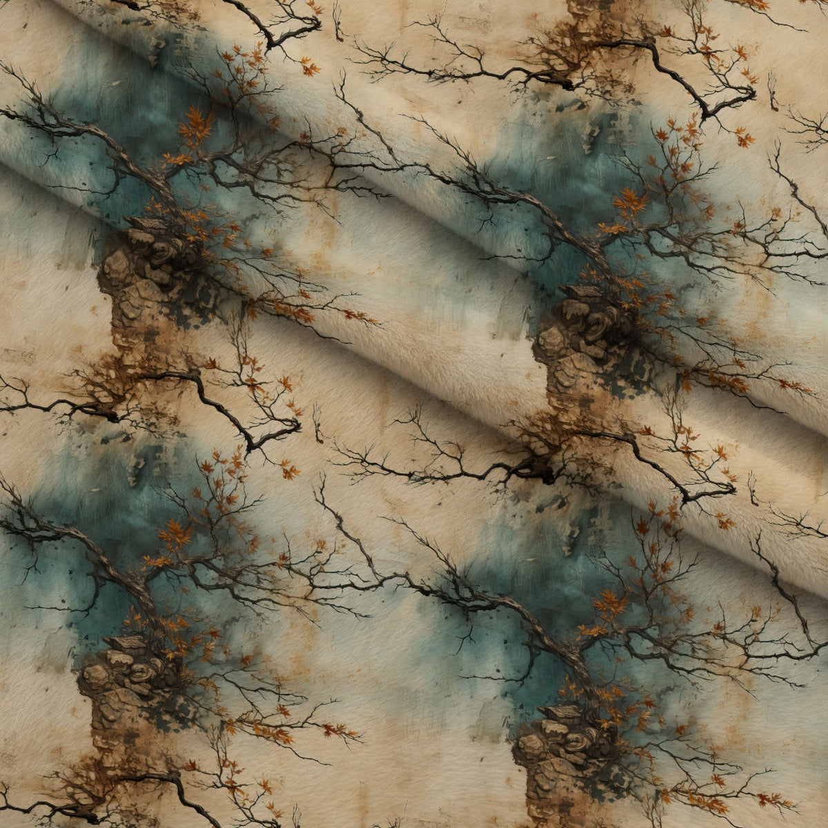 Autumn Birdsong Pattern 9 Minky Fabric