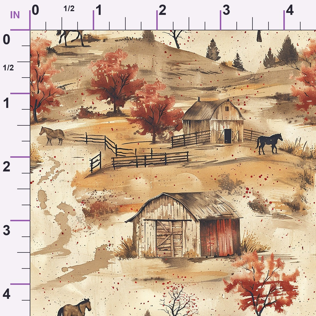 Autumn Homestead Pattern 1 Minky Fabric
