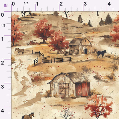 Autumn Homestead Pattern 1 Minky Fabric