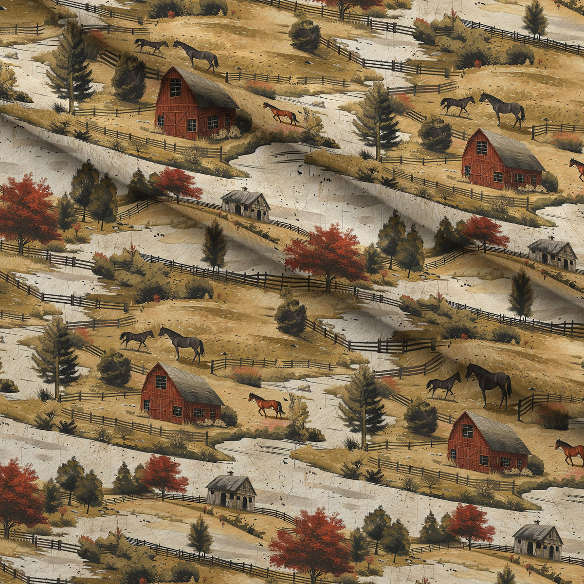 Autumn Homestead Pattern 10 Minky Fabric